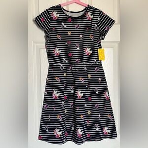 Rumi + Ryder NWT Girl’s Size L (12/14) Navy Blue Stripe Unicorn Rainbow Dress